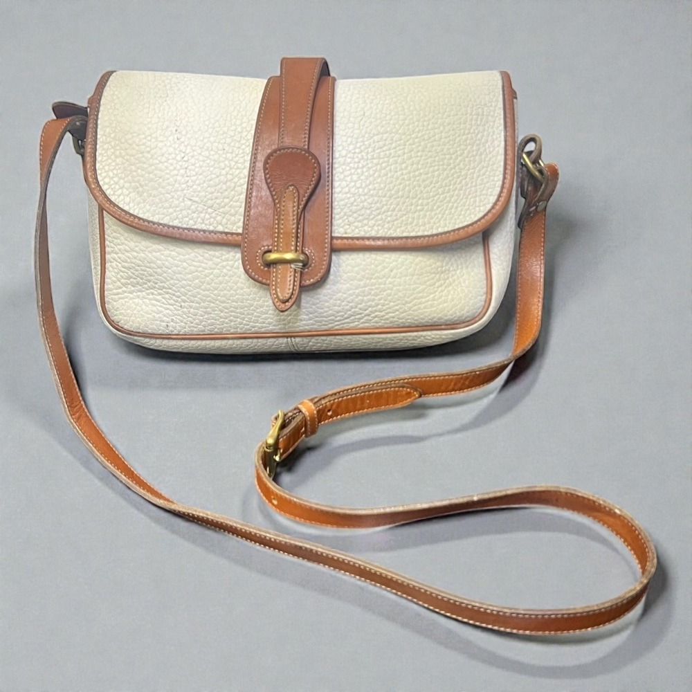 Dooney & Bourke Vintage All Weather Leather Crossbody Bag Bone British‎ Tan USA